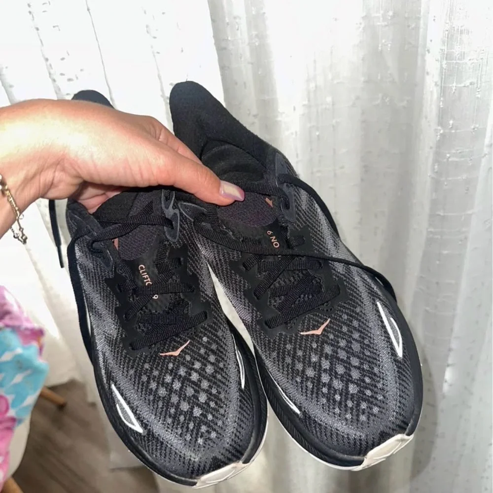 Hoka One One Black and Gray Running Shoes - Picture 1 of 4